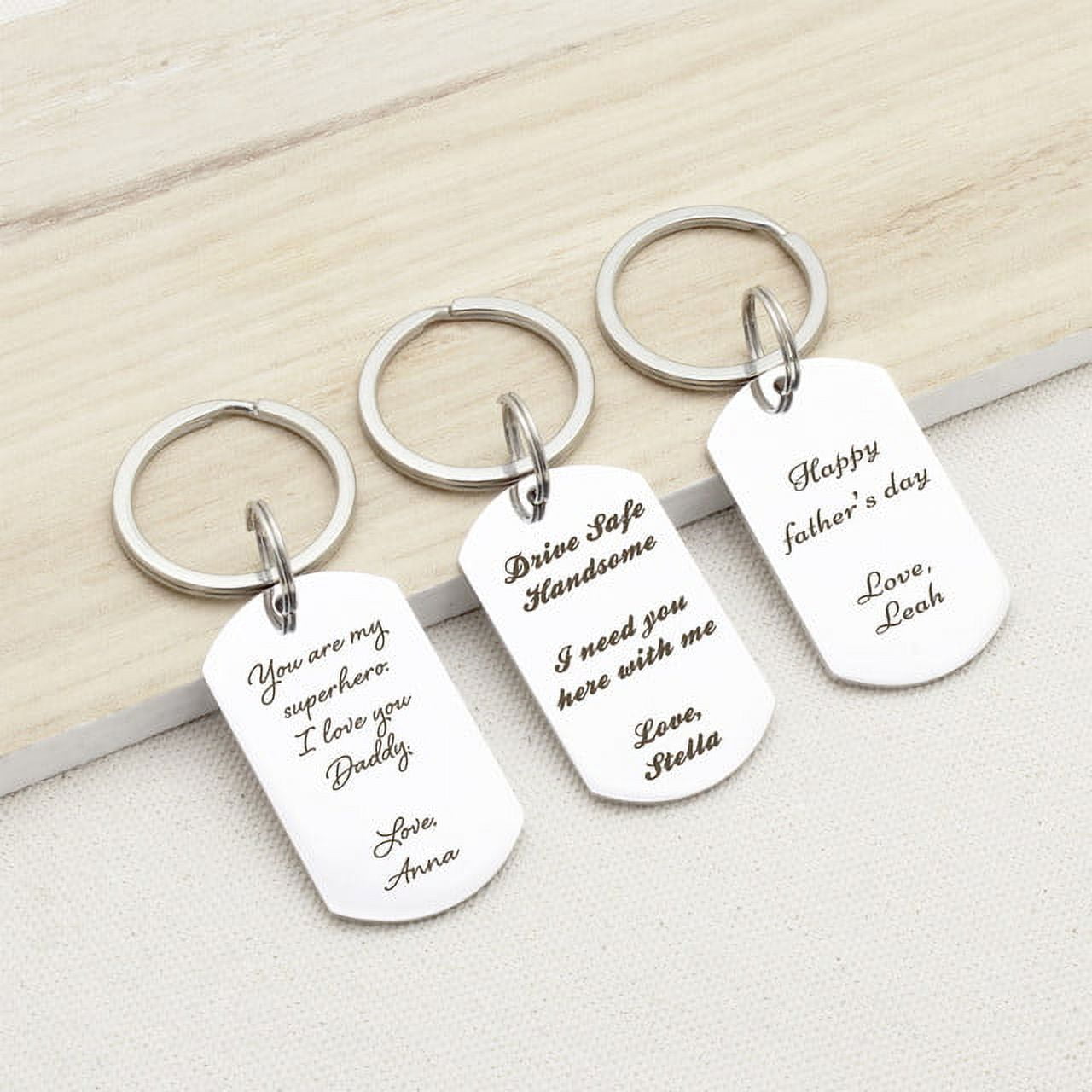 Anavia Fathers Day Gift from Wife - Engraved Keychain - Name Keychain Personalized - Stainless Steel Mens Keychain - Fathers Day for Husband, Adult