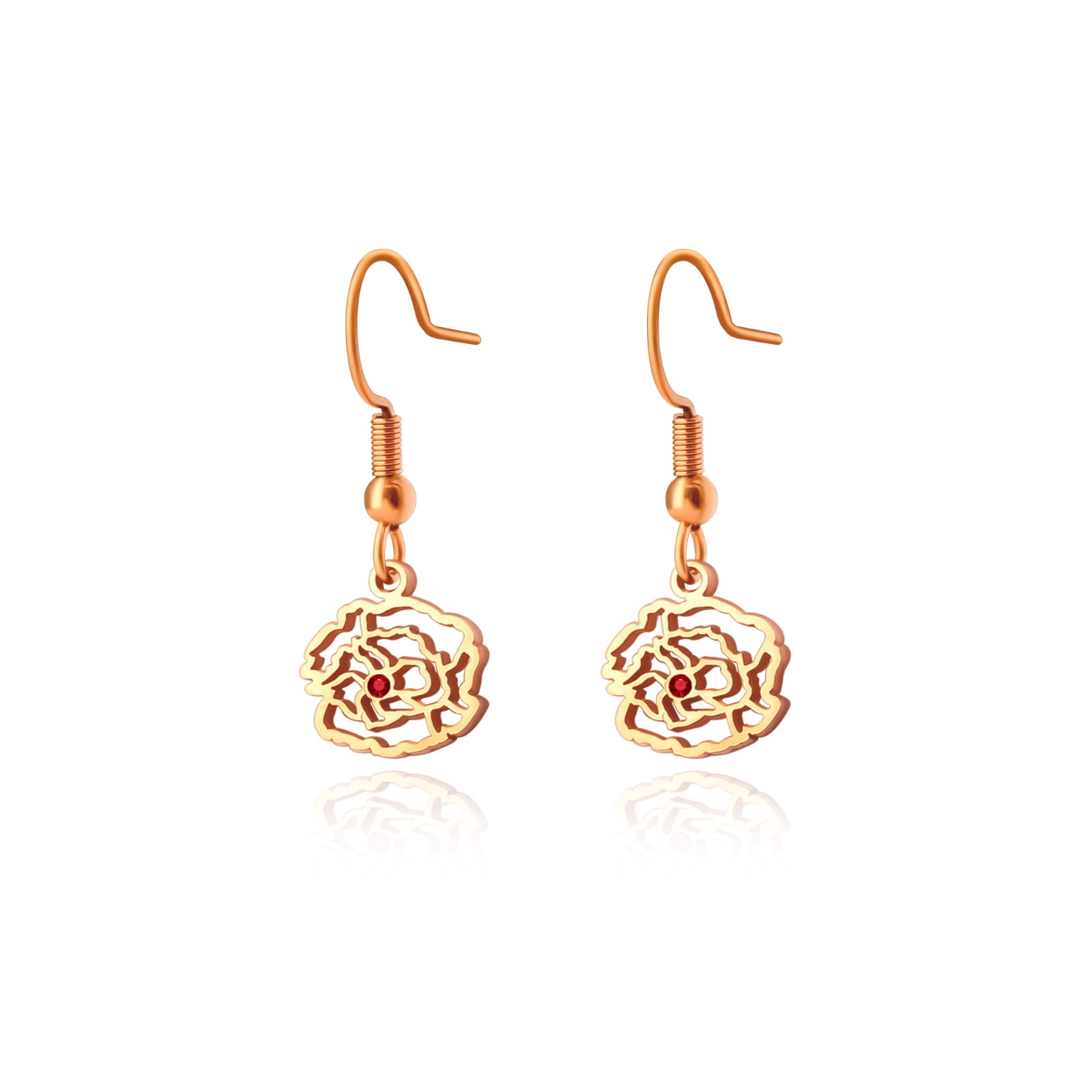 Anavia Personalized Birth Month Flower Dangling Earrings, Floral Earring Jewelry Birthday/Christmas Gifts