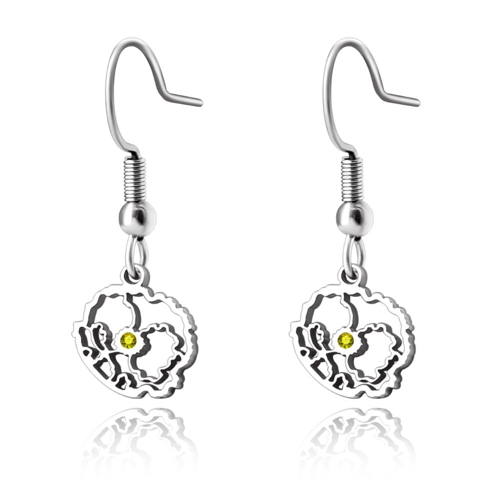 Anavia Personalized Birth Month Flower Dangling Earrings, Floral Earring Jewelry Birthday/Christmas Gifts