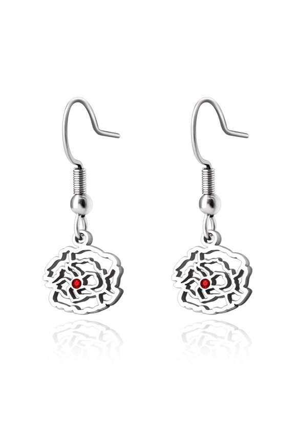 Personalized Birth Month Flower Dangling Earrings, Floral Earring Jewelry Birthday/Christmas Gifts