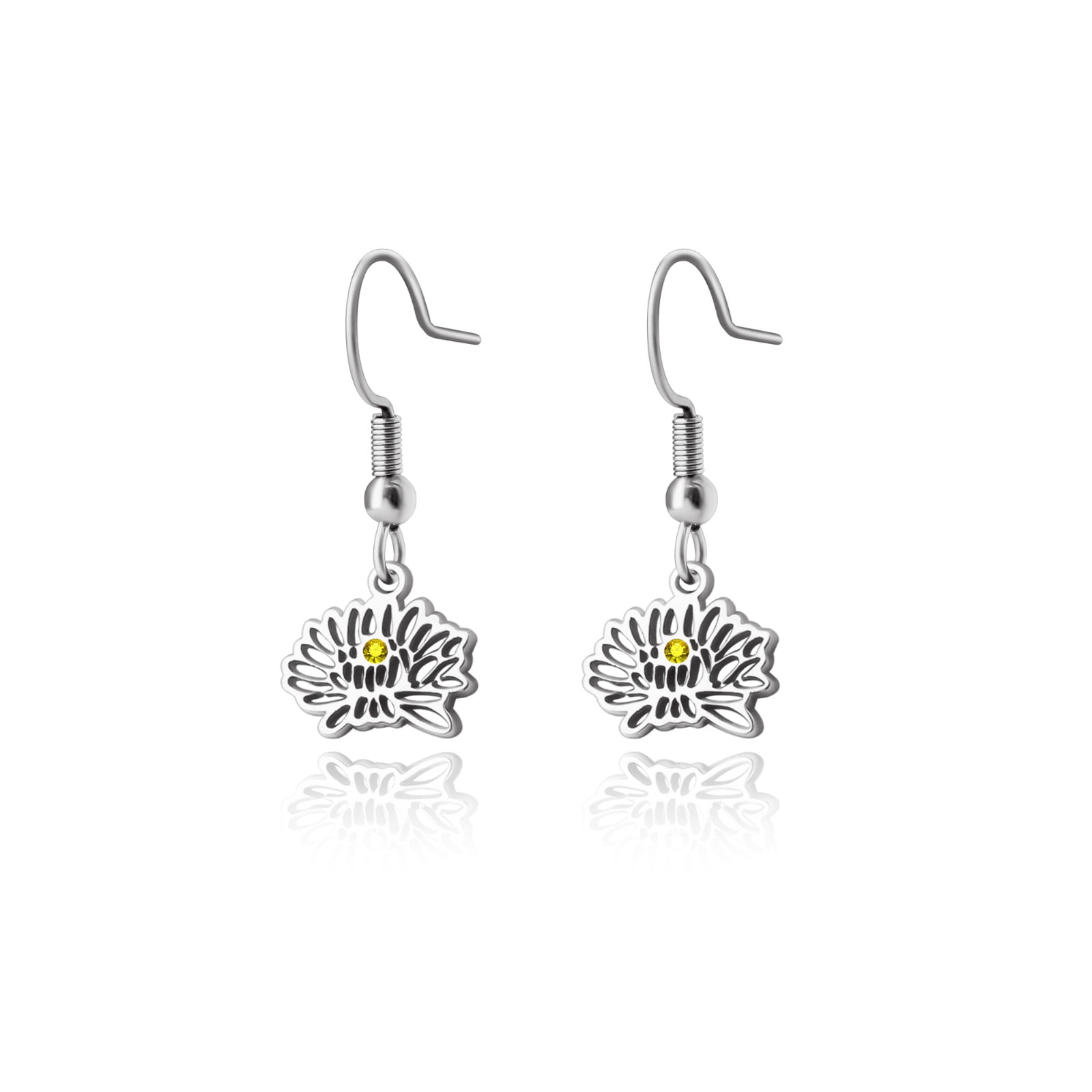 Anavia Personalized Birth Month Flower Dangling Earrings, Floral Earring Jewelry Birthday/Christmas Gifts
