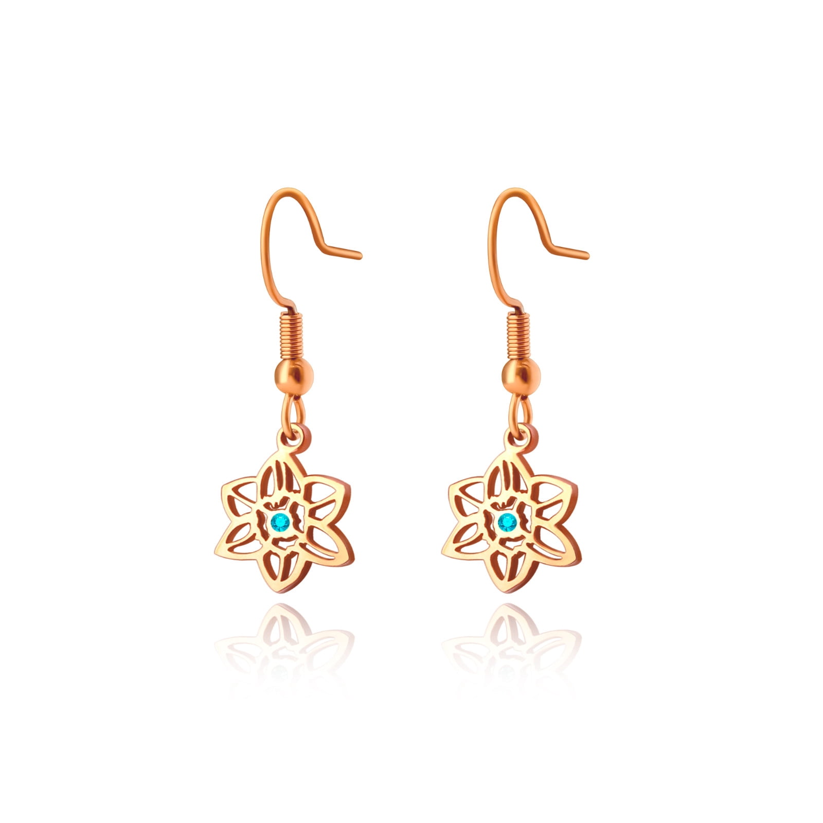Anavia Personalized Birth Month Flower Dangling Earrings, Floral Earring Jewelry Birthday/Christmas Gifts