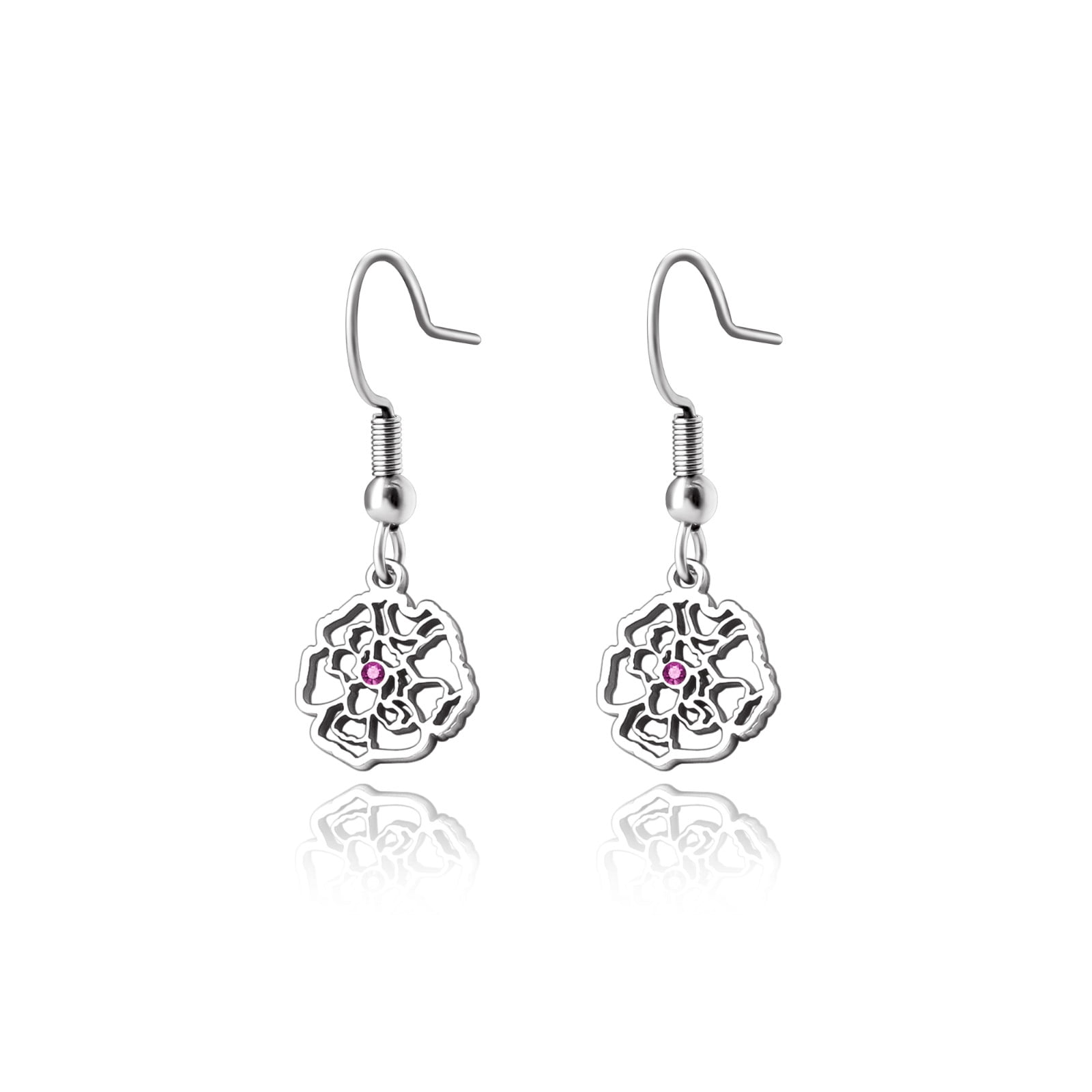 Anavia Personalized Birth Month Flower Dangling Earrings, Floral Earring Jewelry Birthday/Christmas Gifts