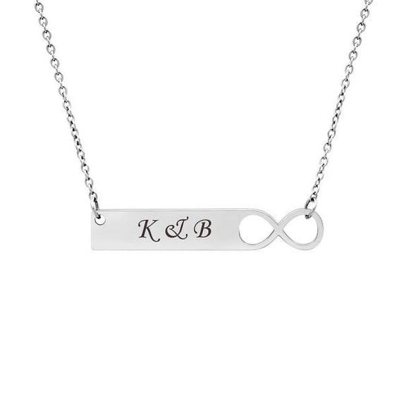 Anavia Personalized Infinity Bar Necklace Gift for Her Women's Custom Jewelry Free Engraving Couples Name Necklace Gift for Girlfriend Fiancee Wife Free Gift Box Ships Next Day