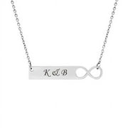 Anavia Personalized Infinity Bar Necklace Gift for Her Womens Custom Jewelry Free Engraving Couples Name Necklace Gift for Girlfriend Fiancee Wife Free Gift Box Ships Next Day
