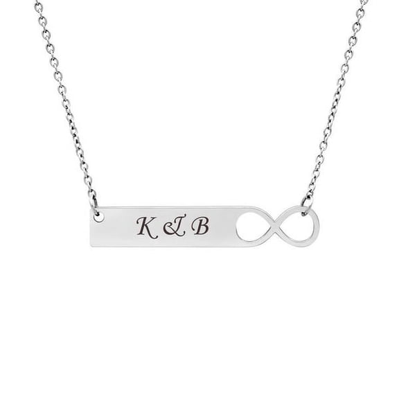 Anavia Personalized Infinity Bar Necklace Gift for Her Women's Custom Jewelry Free Engraving Couples Name Necklace Gift for Girlfriend Fiancee Wife Free Gift Box Ships Next Day