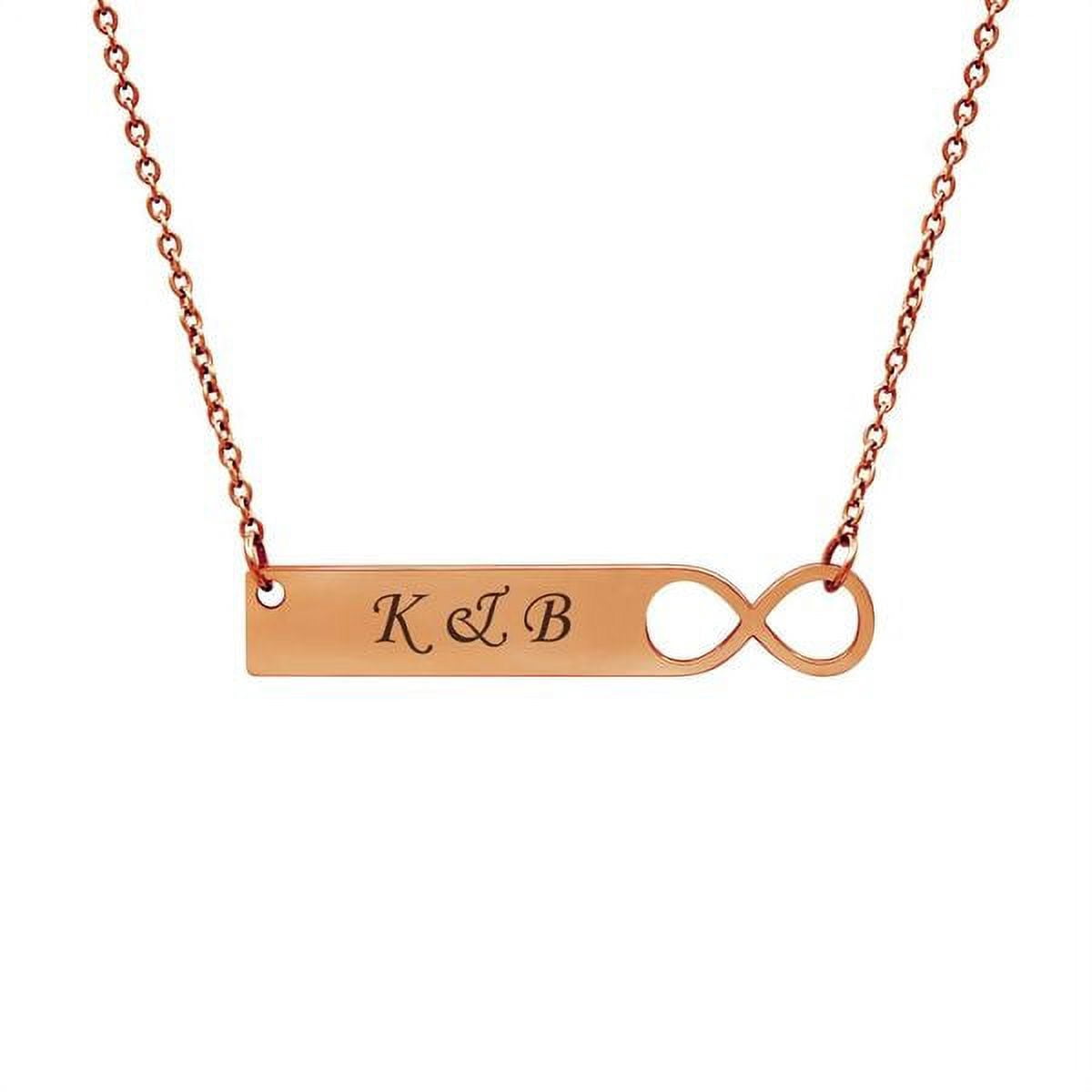 Anavia Personalized Infinity Birthday Day Name Necklace Rose Gold Custom Women's Couple Infinity Name Necklace Bar Gift for Her Mom Custom Made Engravable Free Gift Box Ships Next Day