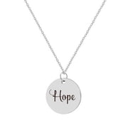 Anavia Personalized Name Date Quote "Hope" Inspirational Stainless Steel Free Engraving Disc Gift For Her Necklace 22mm Pendant Jewelry with Gift Box Ships Next Day [Silver]