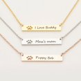 thumbnail image 1 of Anavia Personalized Paw Print Bar Name Necklace - Engrave Name Necklace - Stainless Steel - Birthday Gift for Her, 1 of 15