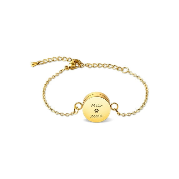 Anavia Personalized Pet Memorial Jewelry, Custom Text Pet/Dog Urn Bracelet for Ashes, Gift for Loss of Pet, Custom Name Memorial Bracelet For Pet Keepsake Cremation Jewelry