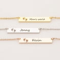 thumbnail image 1 of Anavia Personalized Silver Bar Necklace Gift for Mom New Born Baby Footprint Gift for Wife Fiancee Horizontal Stainless Steel Custom Made Engravable Name Necklace Birthday Day Box Ships Next Day, 1 of 14