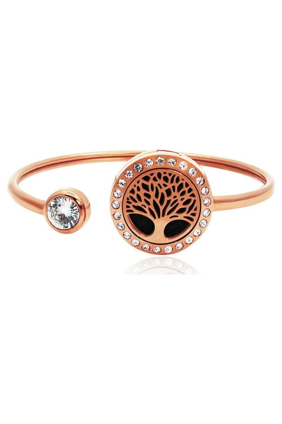 Rhinestone Aromatherapy Jewelry, Diffuser Jewelry, Essential Oil Bracelets, Aromatherapy Bracelet, Diffuser Bracelet, Aromatherapy Oil Lockets, Diffuser Lockets, With Gifts Box -[Tree of Life]