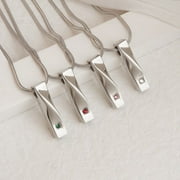 ANAVIA Rhinestone Twisted Bar Cremation Necklace Ashes Holder Memorial Jewelry With Funnel Kit and Velvet Gift Box