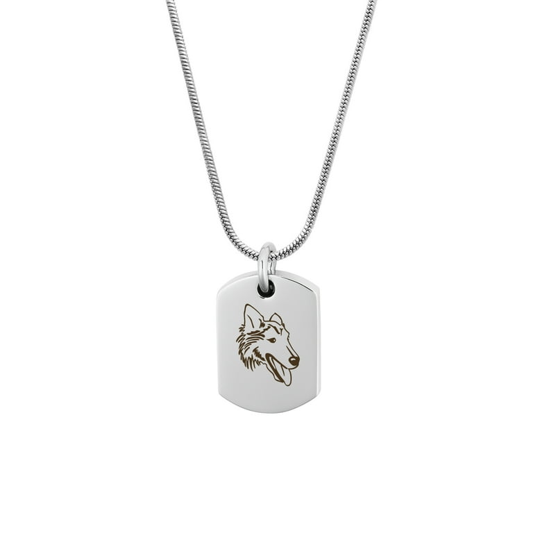 Anavia Rough Collie Dog Tag Cremation Jewelry for Ashes, Pet Urn