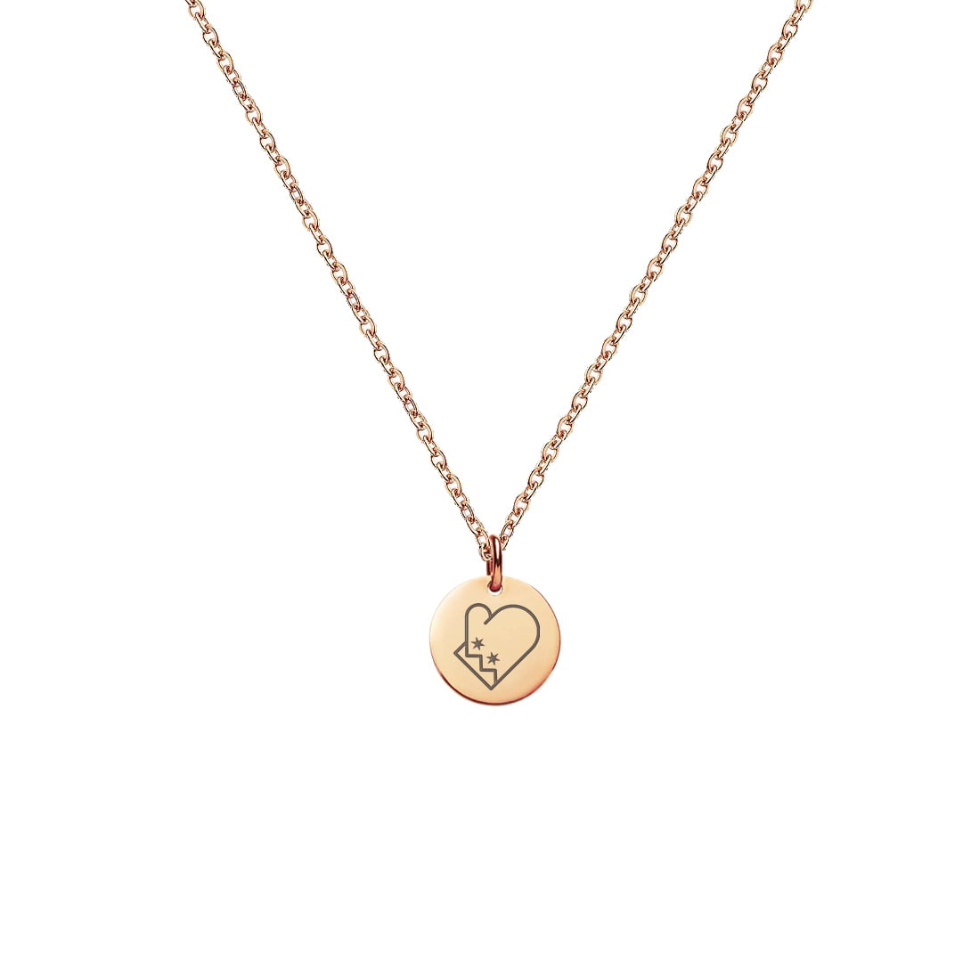 Anavia Round Christmas Mittens Stainless Steel Rose Gold Disc 10mm Pendant Jewelry with Gift Box