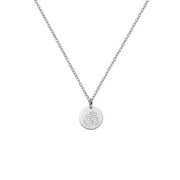 ANAVIA Round Om Sign Necklace Yoga Theme Stainless Steel Silver Disc 10mm Pendant Jewelry with Gift Box
