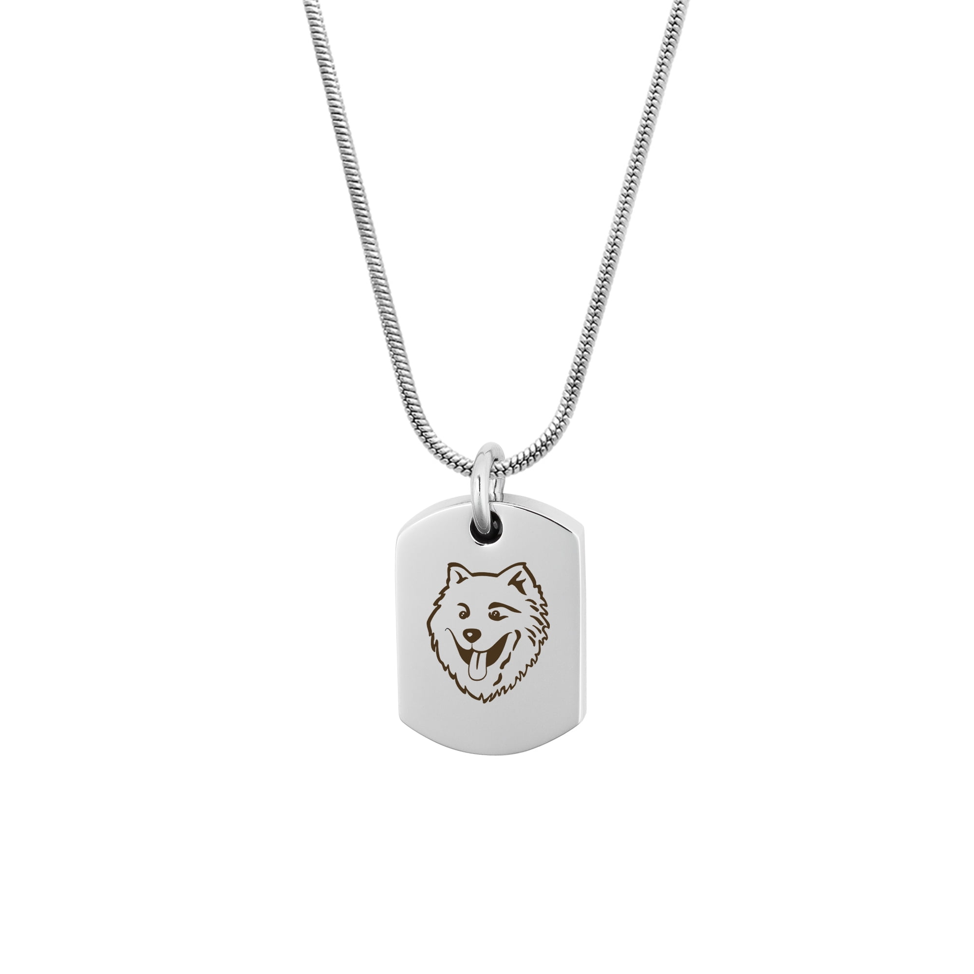 Anavia Samoyed Dog Tag Cremation Jewelry for Ashes, Pet Urn Necklace, Cremation Necklace, Ashes Necklace, Keepsake Ashes, Memorial Necklace, Pet Memorial Jewelry, With Funnel Kit