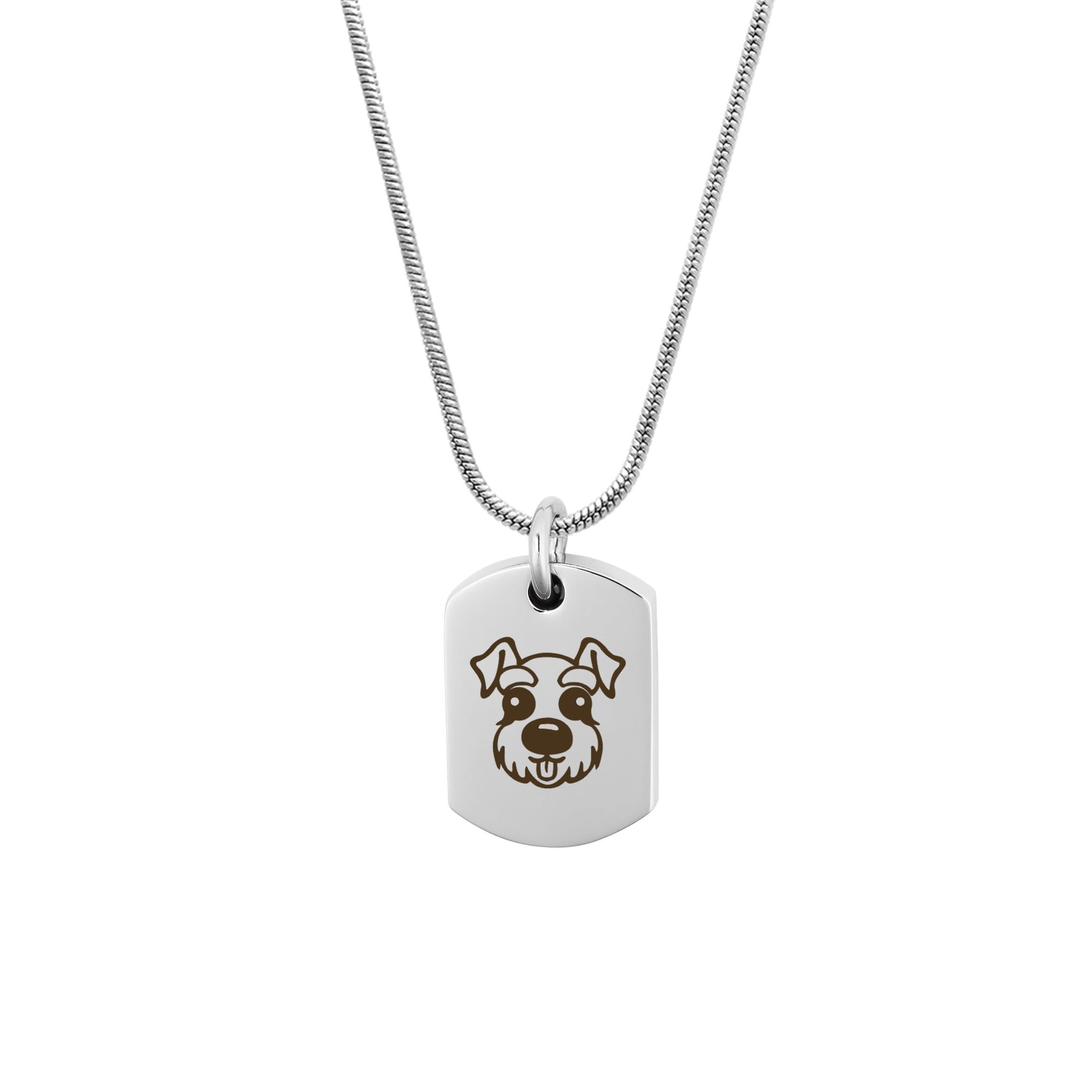Anavia Schnauzer Dog Tag Cremation Necklace for Ashes, Pet Cremation Necklace, Urn Necklace, Cremation Pendant, Ashes Necklace, Pet Memorial Necklace Jewelry, With Funnel Kit