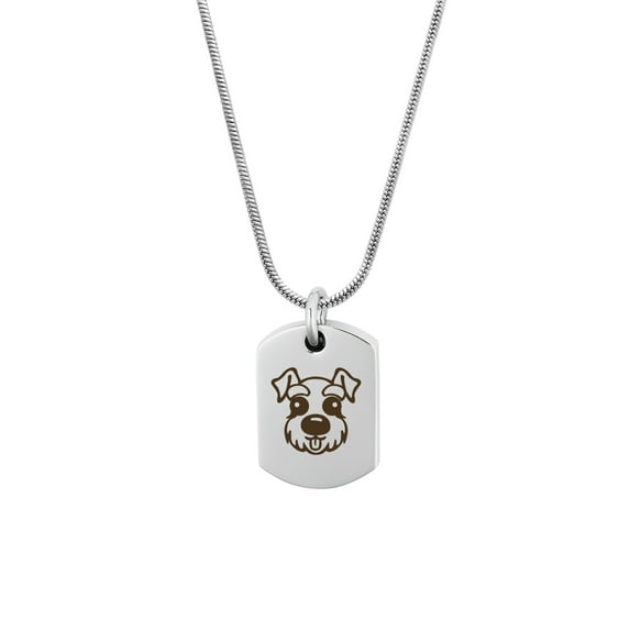 Anavia Schnauzer Dog Tag Cremation Necklace for Ashes, Pet Cremation Necklace, Urn Necklace, Cremation Pendant, Ashes Necklace, Pet Memorial Necklace Jewelry, With Funnel Kit