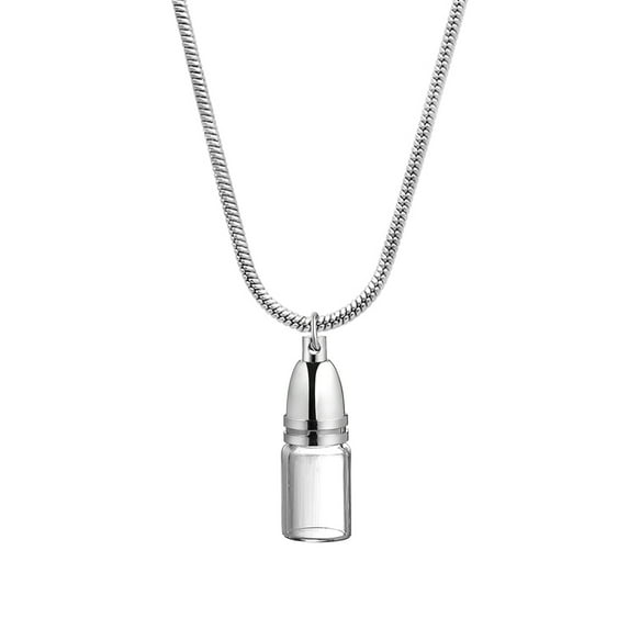 Anavia See Through Glass Necklace Holder for Ashes Cremation Urn Vial Tube Container Urn Keepsake Pendant Memorial Jewelry with Free Funnel Kit and Beautiful Velvet Jewelry Box