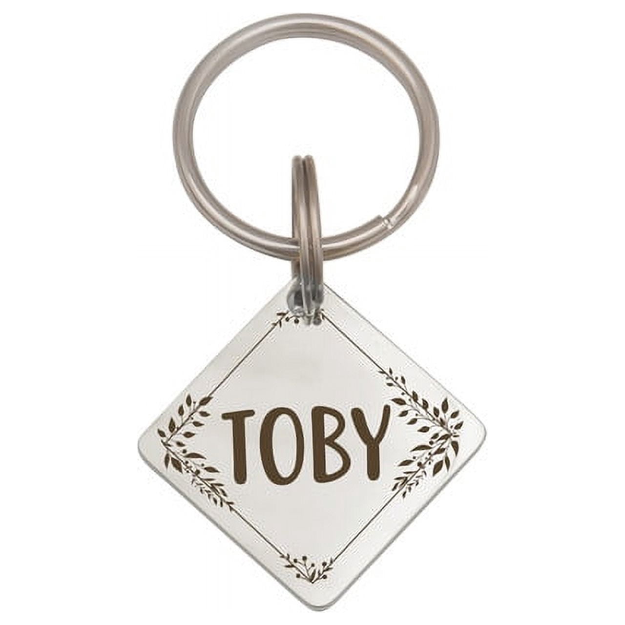 Anavia Stainless Steel Double Sided Diamond Name - Frame Engraved Dog & Cat ID Tag, Silver, L