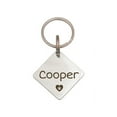 thumbnail image 1 of Anavia Stainless Steel Double Sided Diamond Name & Icon Engraved Dog & Cat ID Tag, Silver, L, 1 of 4