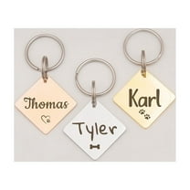 Anavia Stainless Steel Double Sided Diamond Name and Icon Engraved Dog & Cat ID Tag, Multi-color, S