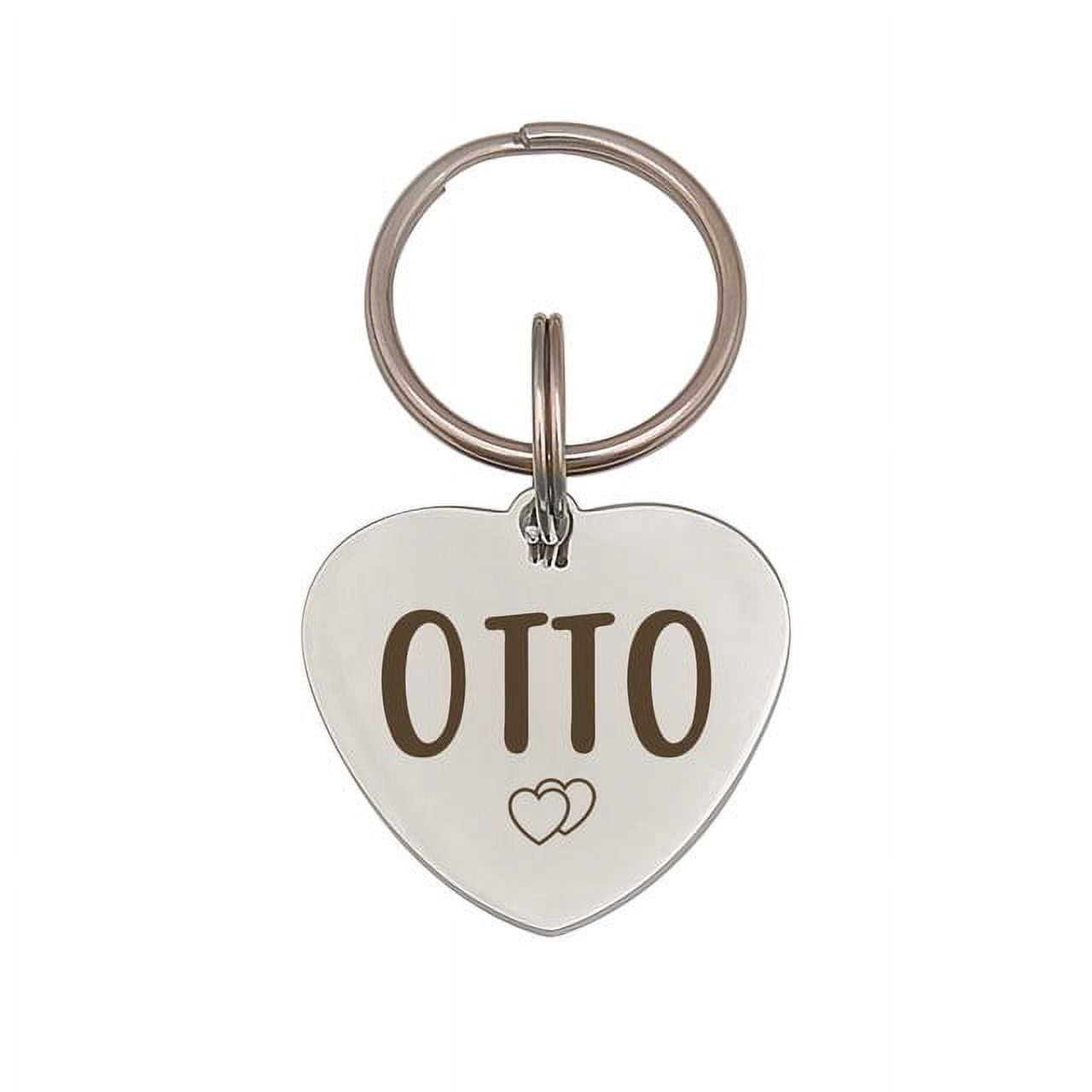 Anavia Stainless Steel Double Sided Heart Name & Icon Engraved Dog & Cat ID Tag, Silver, S