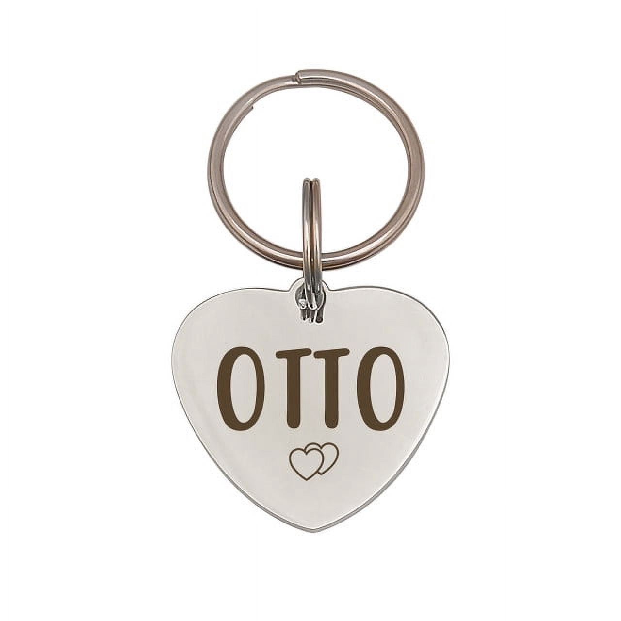 Anavia Stainless Steel Double Sided Heart Name & Icon Engraved Dog & Cat ID Tag, Silver, S