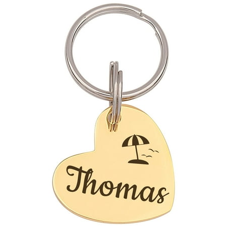 Anavia Stainless Steel & Metal Heart Cute Girl Birthday, Holiday & Christmas Engraved Dog ID Tag, Gold, L