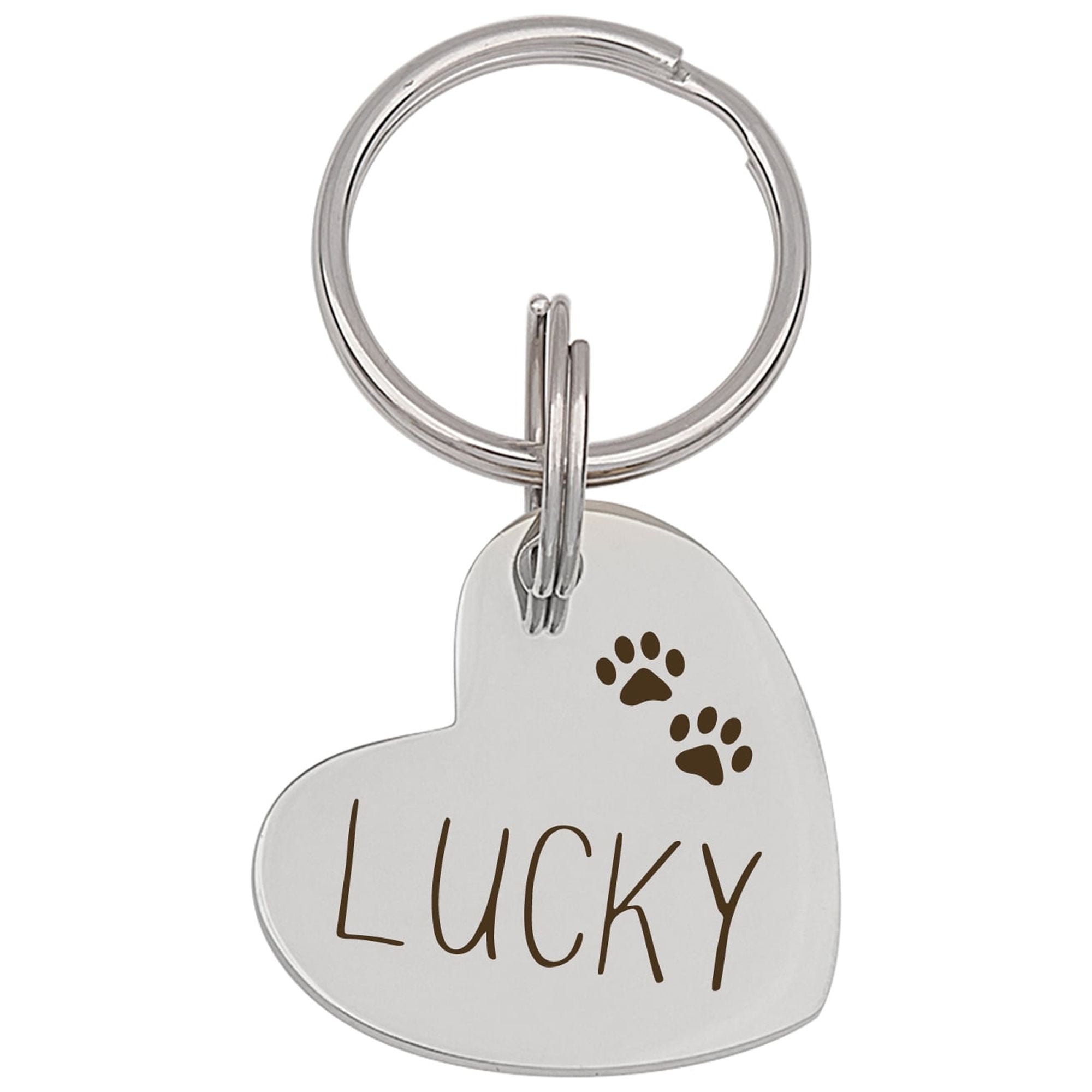 Anavia Stainless Steel & Metal Heart Cute Girl Birthday, Holiday & Christmas Engraved Dog ID Tag, Silver, L