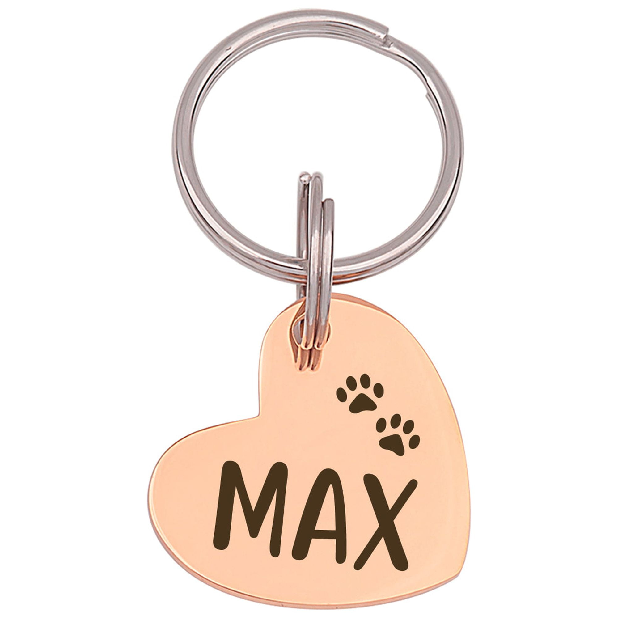 Anavia Stainless Steel & Metal Heart Cute Girl Engraved Dog ID Tag, Rose Gold, M