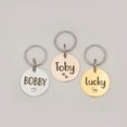 thumbnail image 1 of Anavia Stainless Steel Metal Round Name - Icon Birthday Holiday Christmas Engraved Dog ID Tag, Rose Gold, 1 of 12