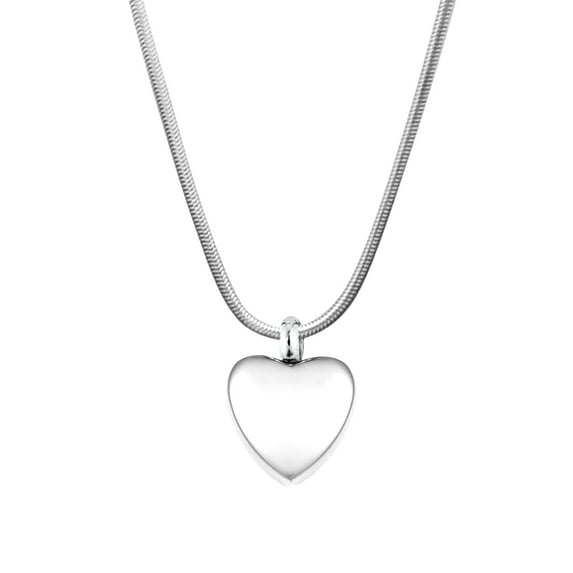 Anavia Stainless Steel Silver Mini Heart Human Ashes Container Cremation Jewelry Memorial Necklace Ash Urn Keepsake with FREE Funnel Kit and Velvet Jewelry Box