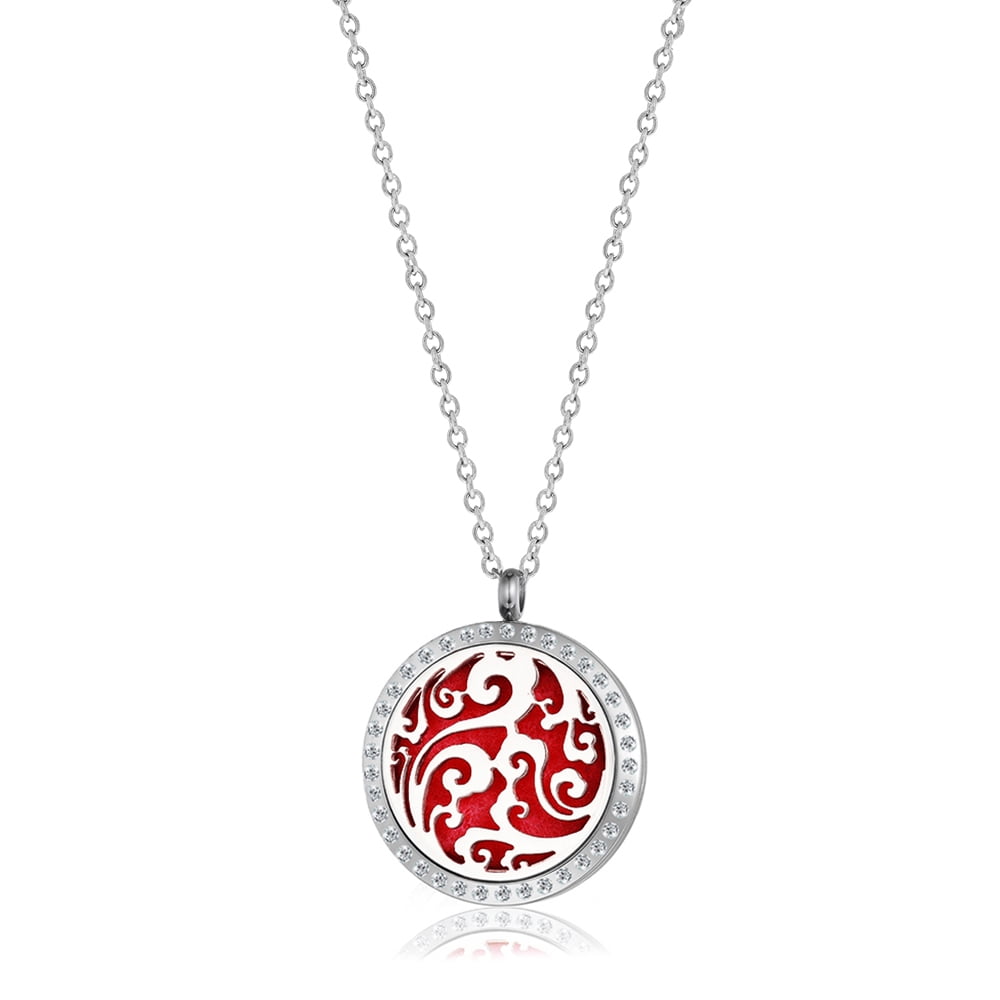 Anavia Standard Rhinestone Cloud Aromatherapy Jewelry Essential Oil Necklace with Gift Box
