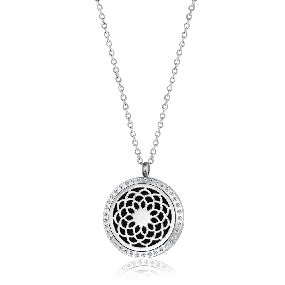 Anavia Standard Rhinestone Dream Catcher Aromatherapy Jewelry Essential Oil Necklace with Gift Box