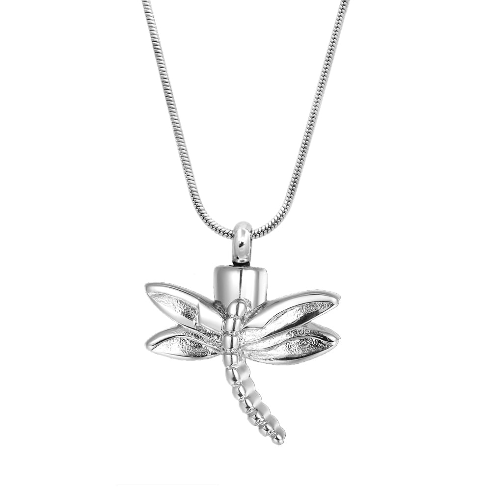 Anavia Steel Dragonfly Cremation Necklace Keepsake Urn Memorial Jewerly With Free Gift Box