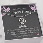 ANAVIA Three Generations Necklace Gift for Grandmother, Mother, Granddaughter, 925 Sterling Silver Necklace Birthday for Grandma -[Add a Name]
