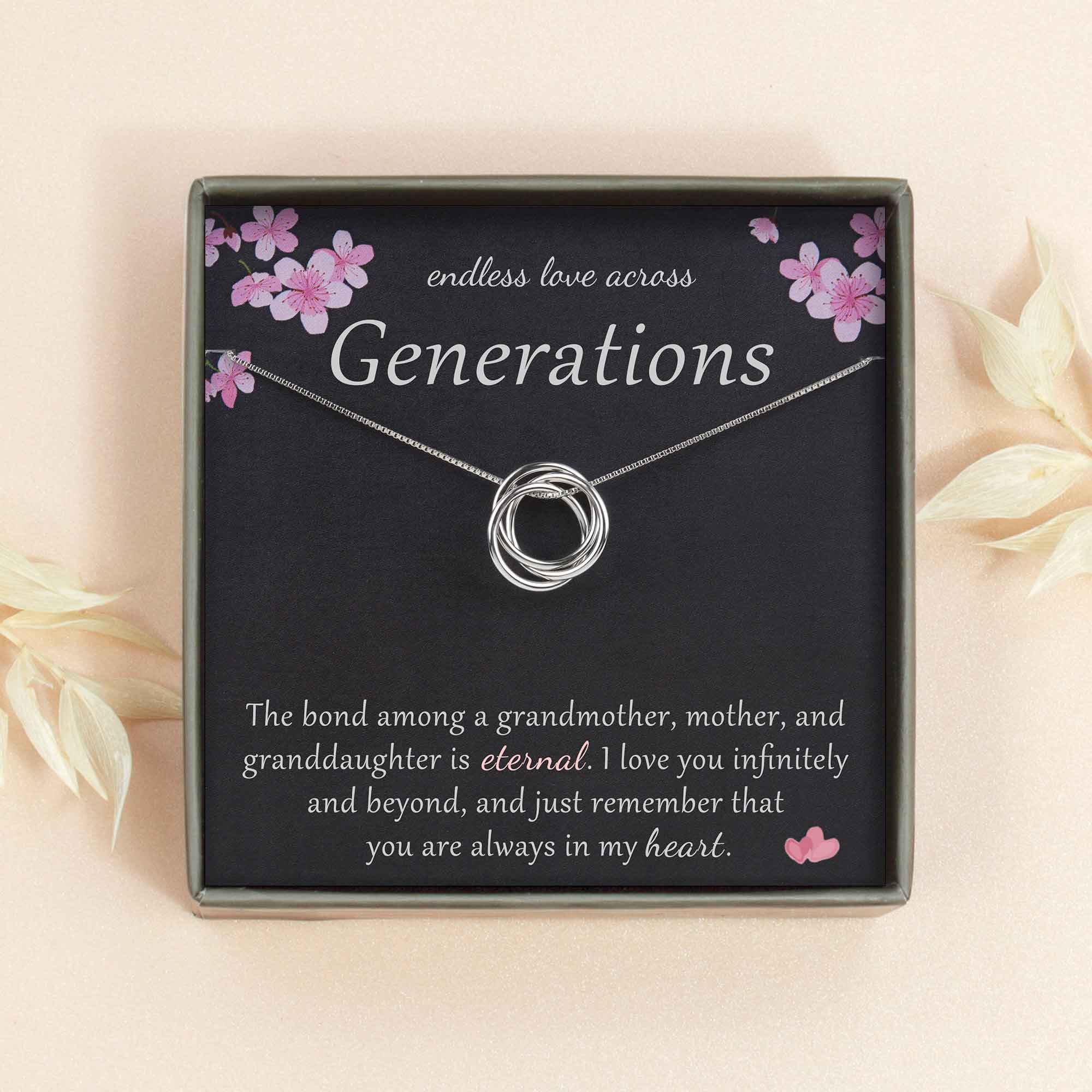 Three Generations 14K Gold-filled Necklace on Personalized Jewelry Card –  Ornata