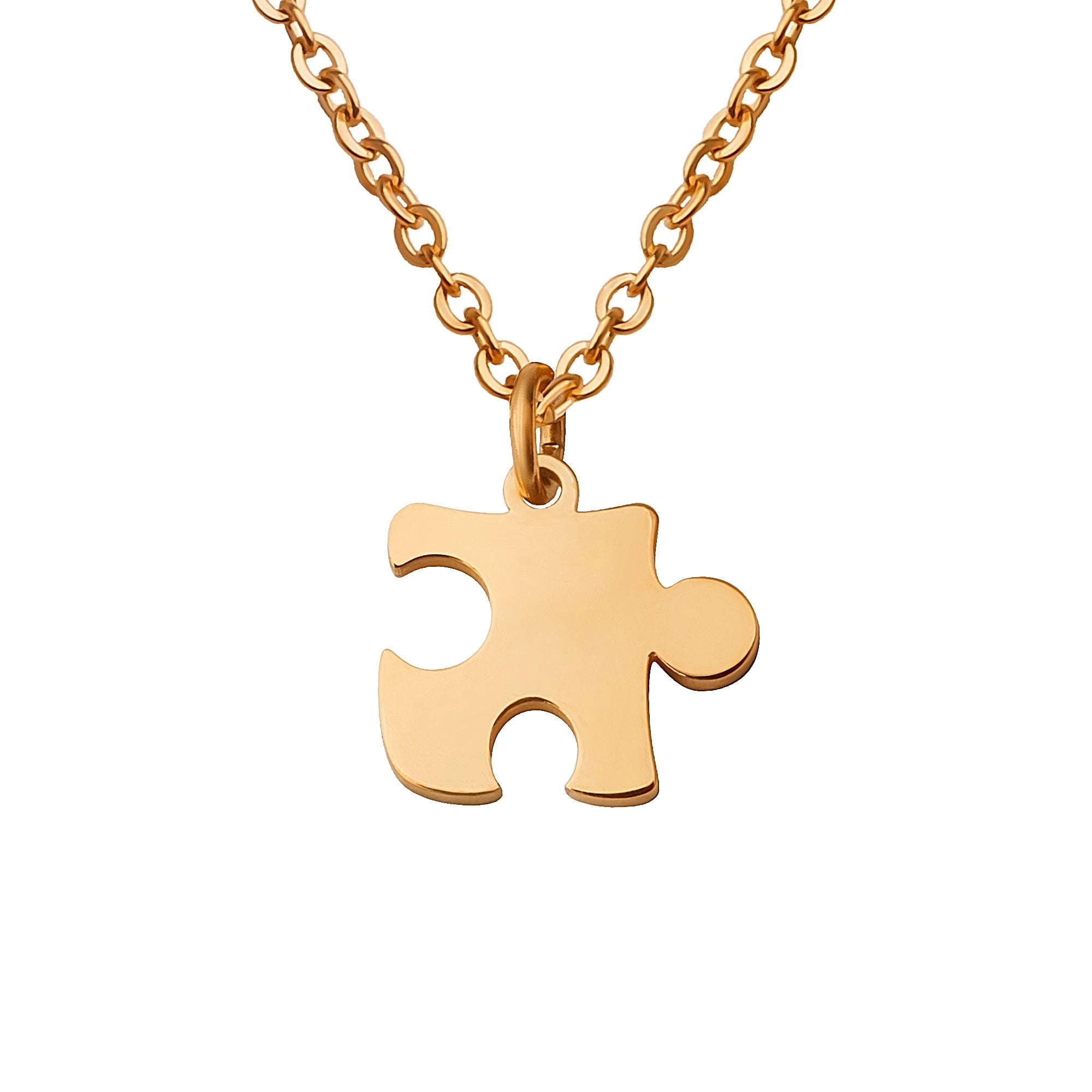 Anavia Tiny Puzzle Piece Couple Necklace - Anniversary Gift for