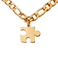 thumbnail image 1 of Anavia Tiny Puzzle Piece Couple Necklace - Anniversary Gift for Boyfriend - Best Friends BFF Gift - Stainless Steel Jewelry with Gift Box - [Rose Gold, Figaro Chain for Men], 1 of 8