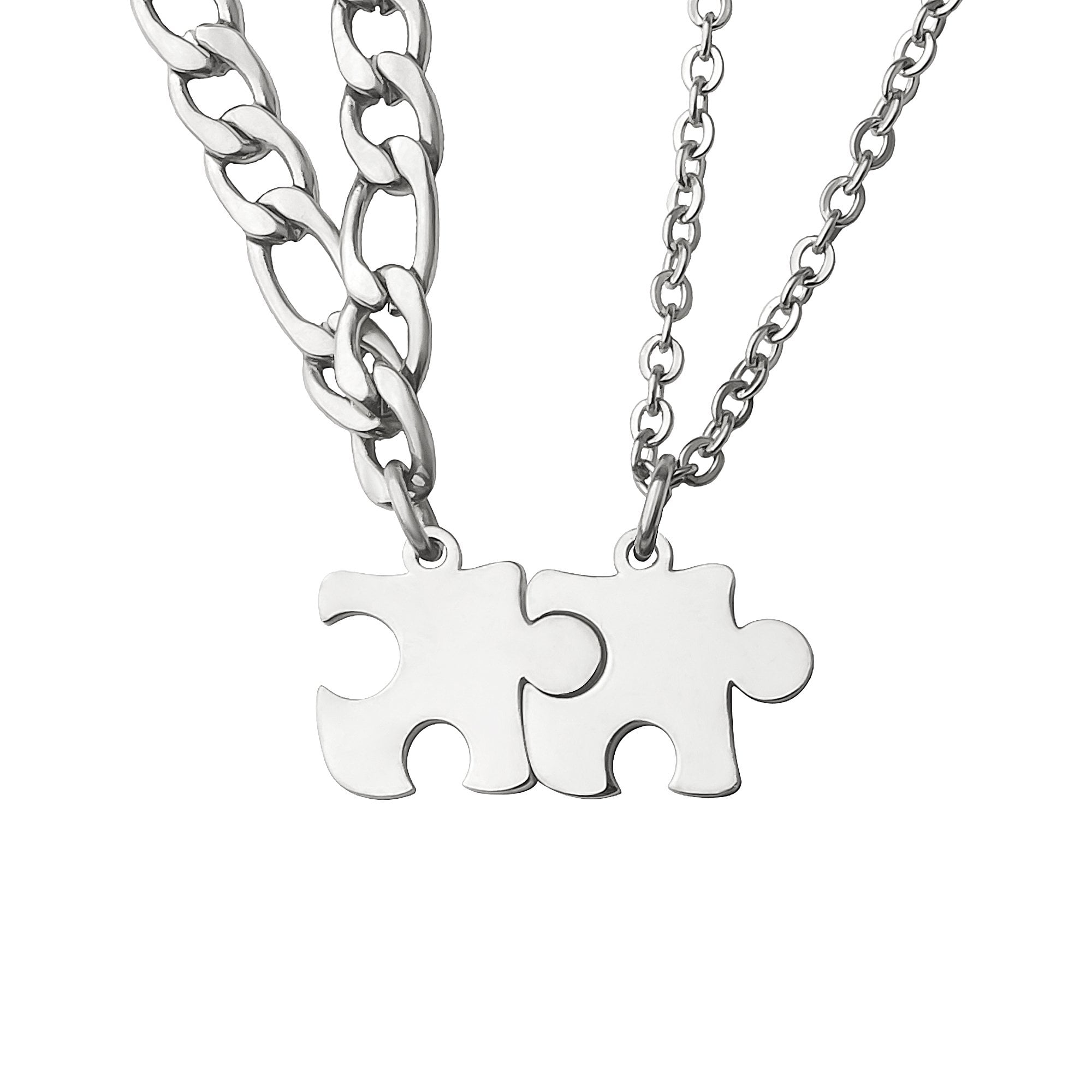 Anavia Tiny Puzzle Piece Couple Necklace - Anniversary Gift for