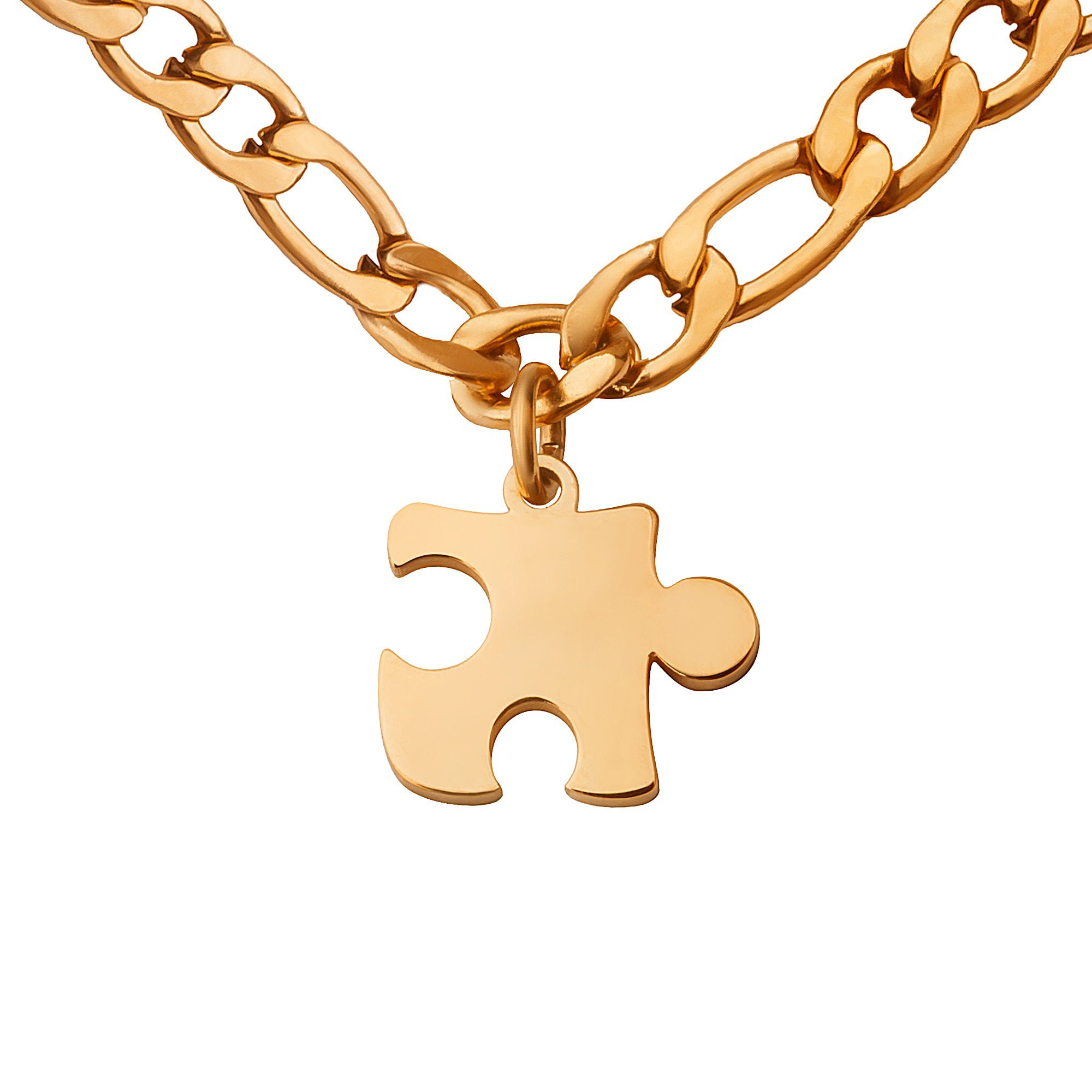Puzzle Piece Necklace Set for Couples in Sterling Silver