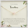 thumbnail image 1 of Anavia To An Amazing Teacher Gift Necklace, Thank You Teacher Gift 925 Sterling Silver Pearl Necklace Gift-[Pink Pearl + Gold Chain], 1 of 8