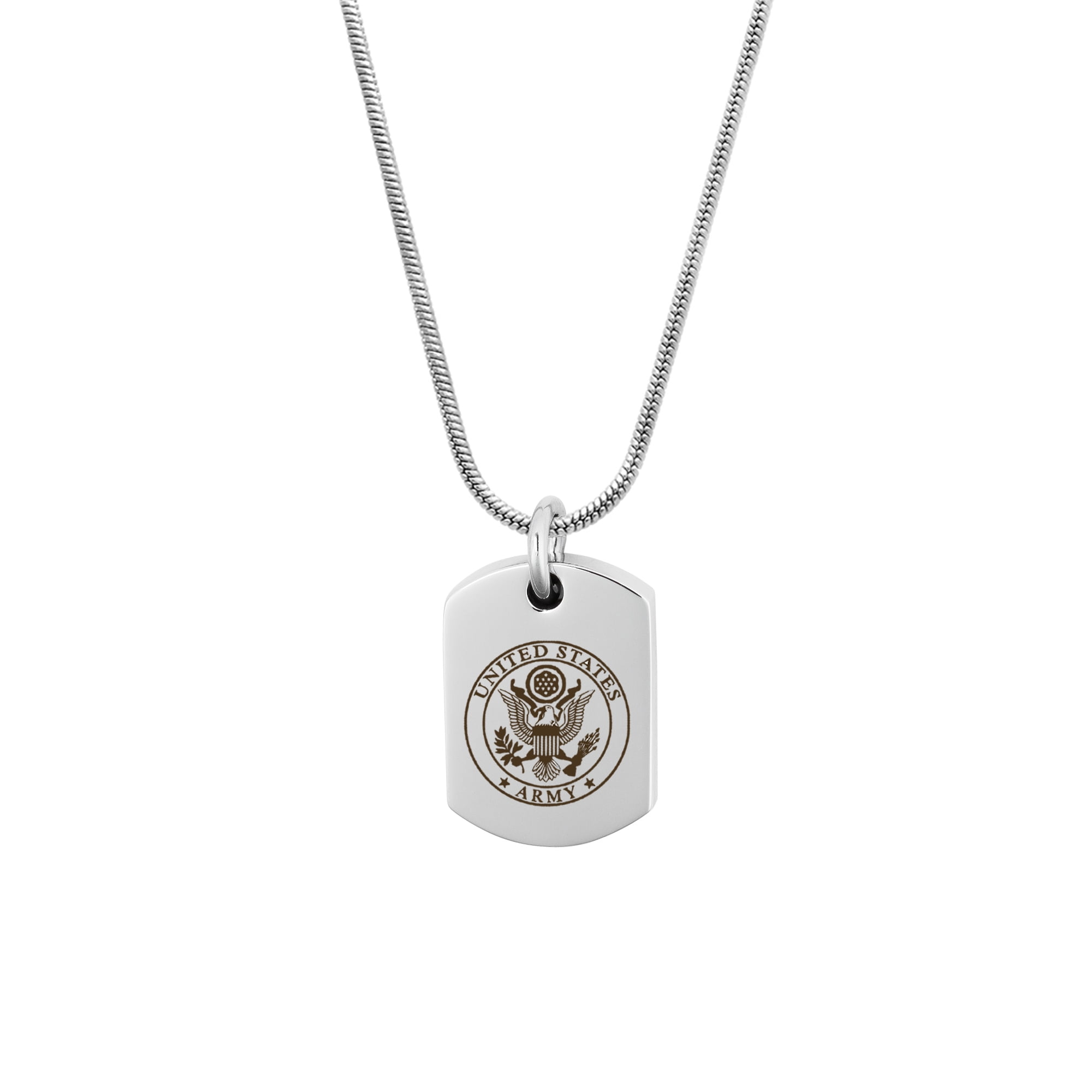 Anavia United States Army Dog Tag Cremation Necklace, Urn Necklace for Ashes, Memorial Necklace, Cremation Pendant, Cremation Jewelry, Memorial Jewelry for Human, With Funnel Kit