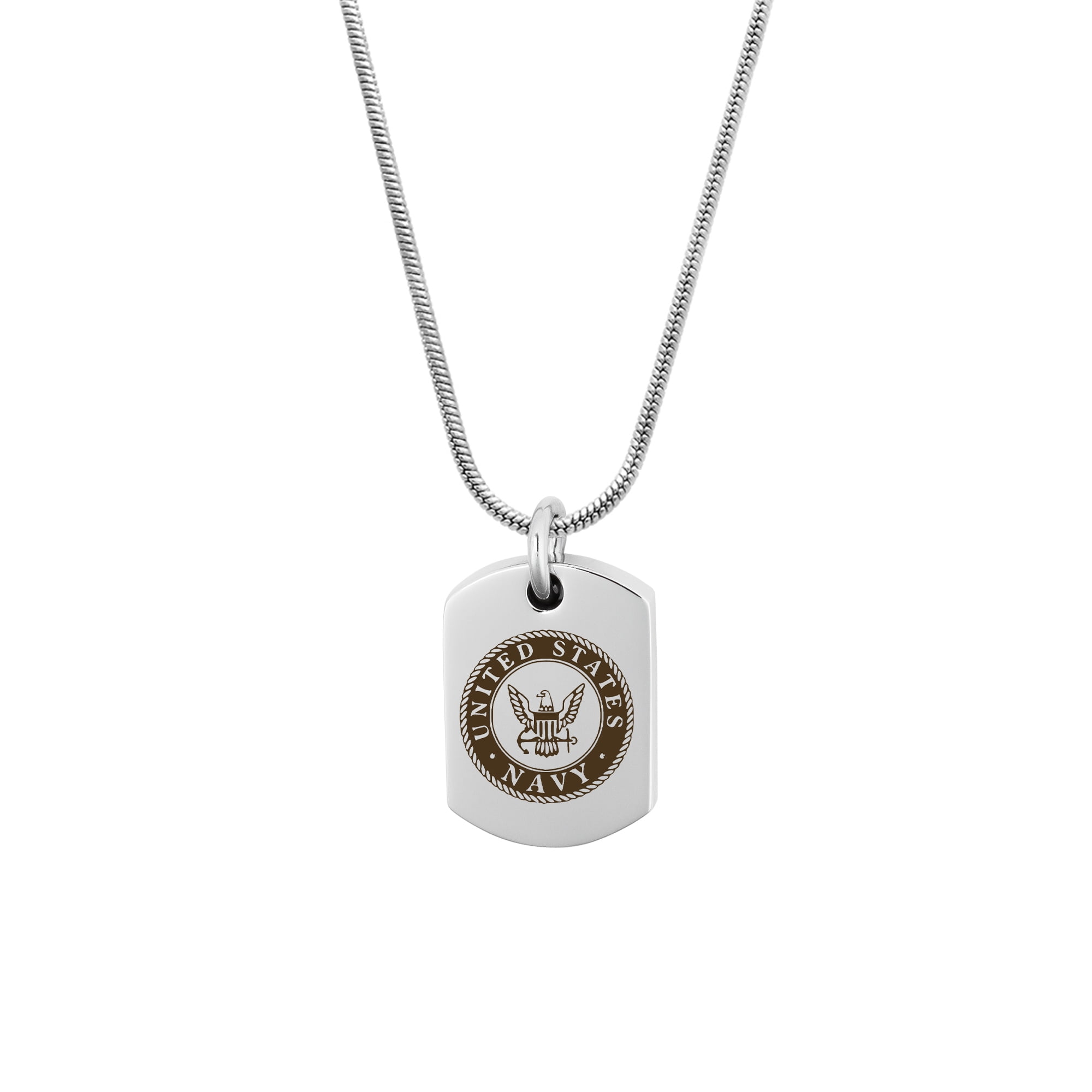 Anavia United States Navy Dog Tag Cremation Necklace, Urn Necklace for Ashes, Memorial Necklace, Cremation Pendant, Cremation Jewelry, Memorial Jewelry for Human, With Funnel Kit