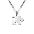 thumbnail image 1 of Anavia Valentines Day Tiny Puzzle Piece Couple Necklace - Anniversary Gift for Boyfriend - Best Friends BFF Gift - Stainless Steel Jewelry with Gift Box - [Silver, Cable Chain for Women], 1 of 5