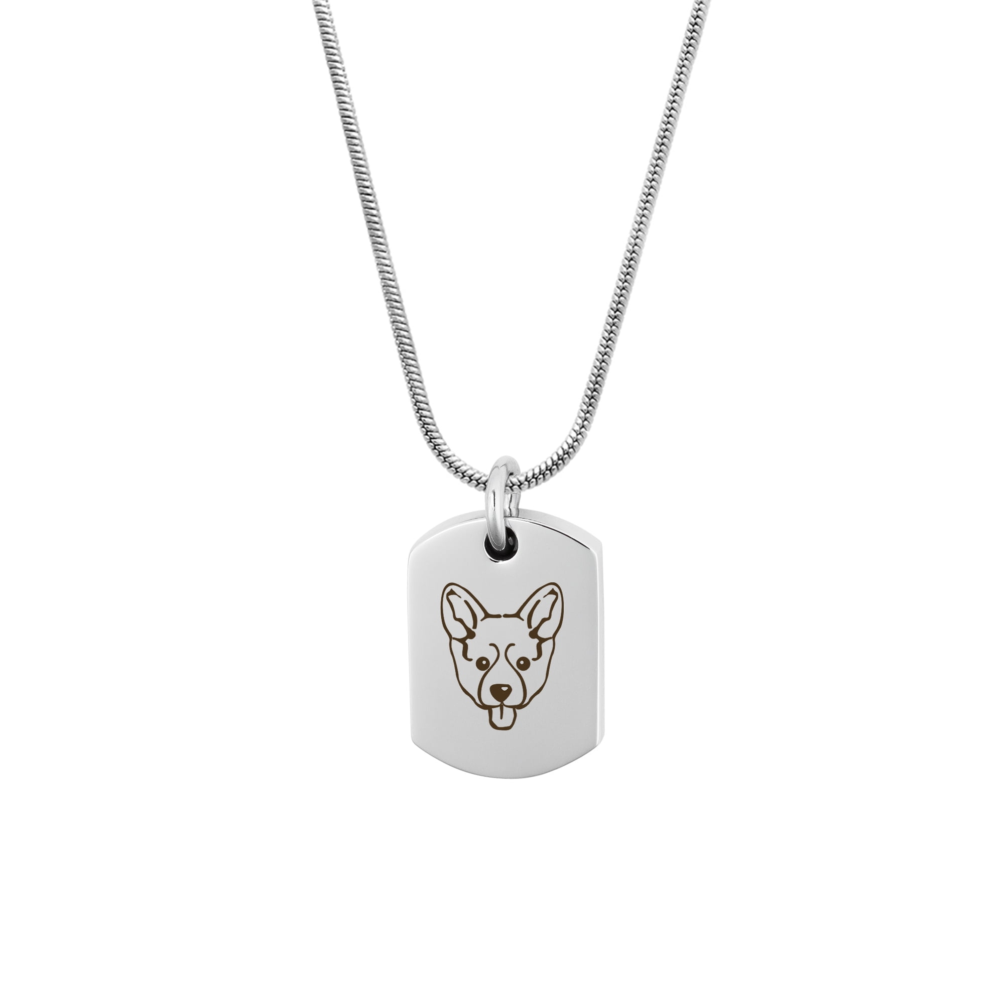 Anavia Welsh Corgi Dog Tag Cremation Necklace for Ashes, Cremation Necklace, Pet Urn Necklace, Cremation Pendant, Pet Ashes Necklace, Pet Memorial Jewelry, With Funnel Kit
