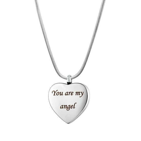 Anavia "You are my angel" Heart Cremation Urn Necklace For Ashes with Beautiful Velvet jewelry Box and Funnel Kit