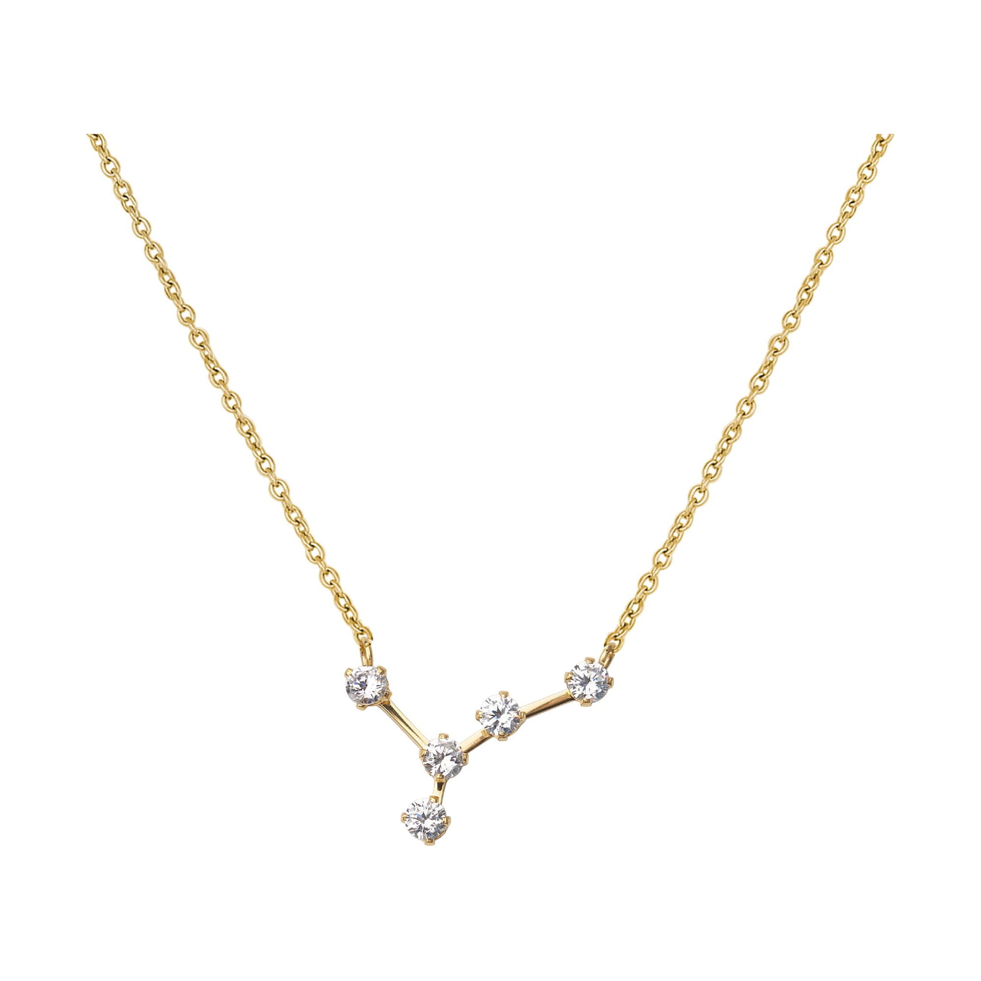Anavia Zodiac Necklace Birthday Gifts for Girlfriend - Stainless Steel Zodiac Constellation Crystal Necklace - Zodiac Dainty Jewelry for Women [Gold, Cancer]